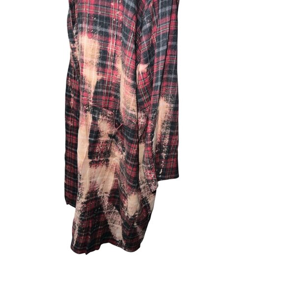 Vintage-Inspired Mens Plaid Duster Robe Bleached Effect One Size Fits Most Fruit - Picture 6 of 12